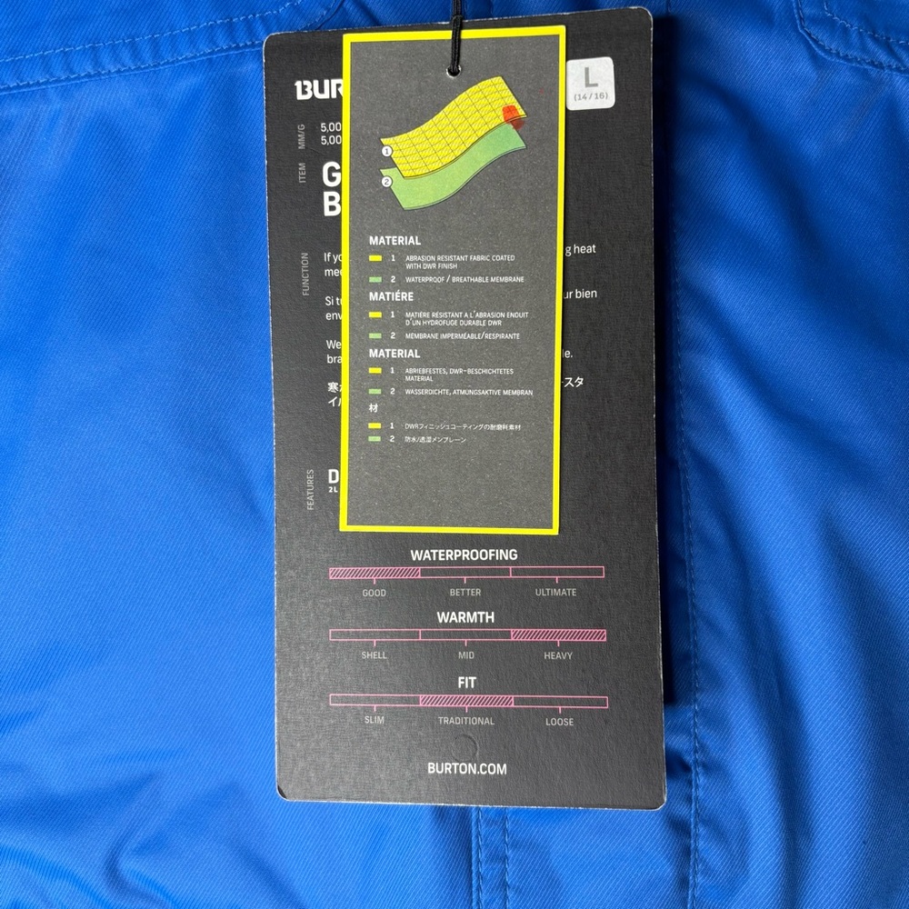 Burton Ski Girls Bomber Twist Snowboard Jacket Blue Hooded - Picture 4 of 9
